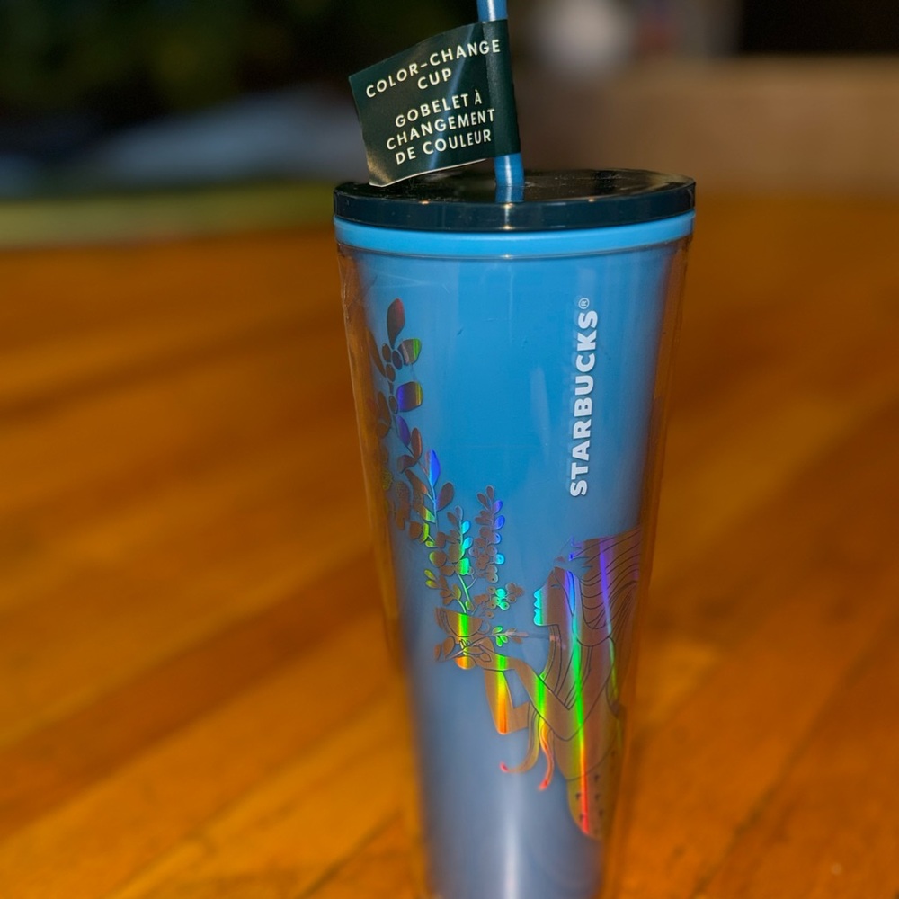 Starbucks Iridescent Blue Tumbler mermaid tall cold cup 2021